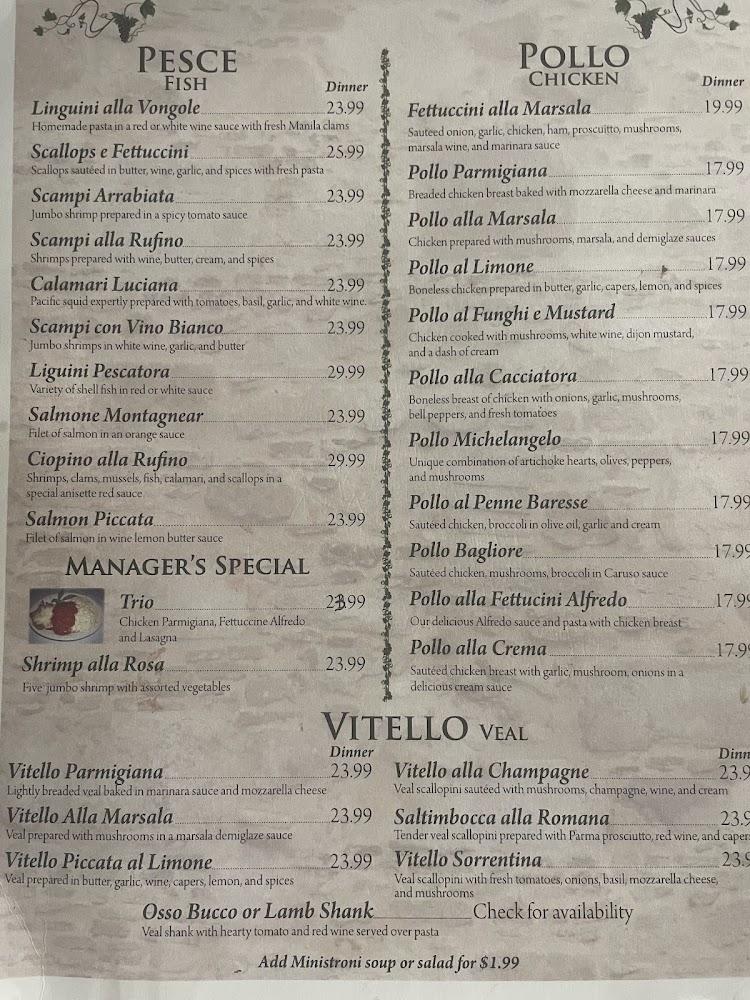 Rufino's Italian Restaurant Italian Gourmet
